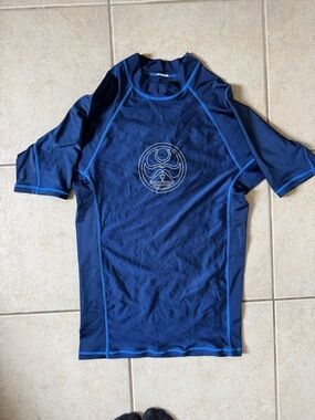 Navy Blue Rash Guard Swim Shirt